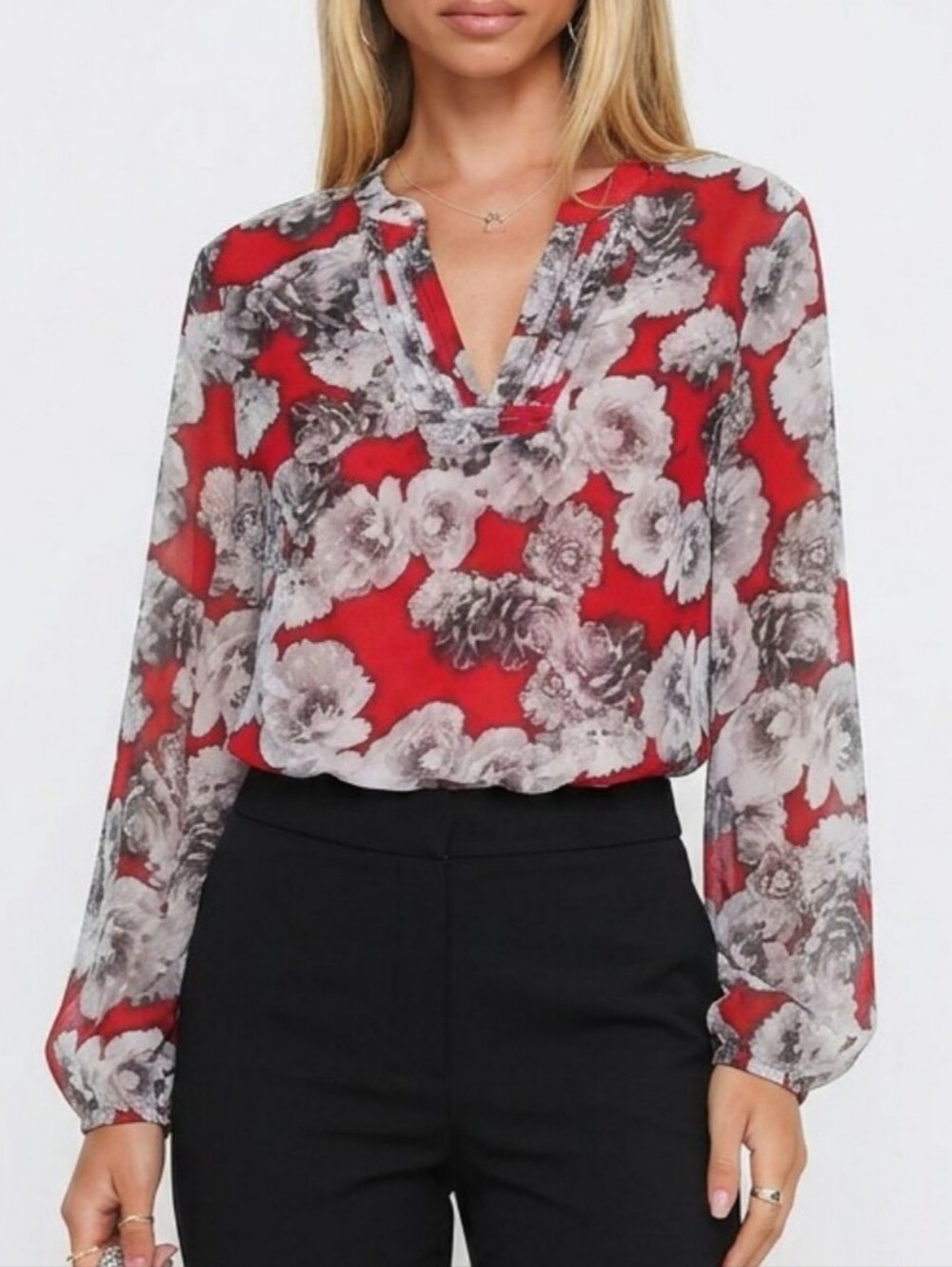 Liz Claiborne Floral Sheer Tunic
